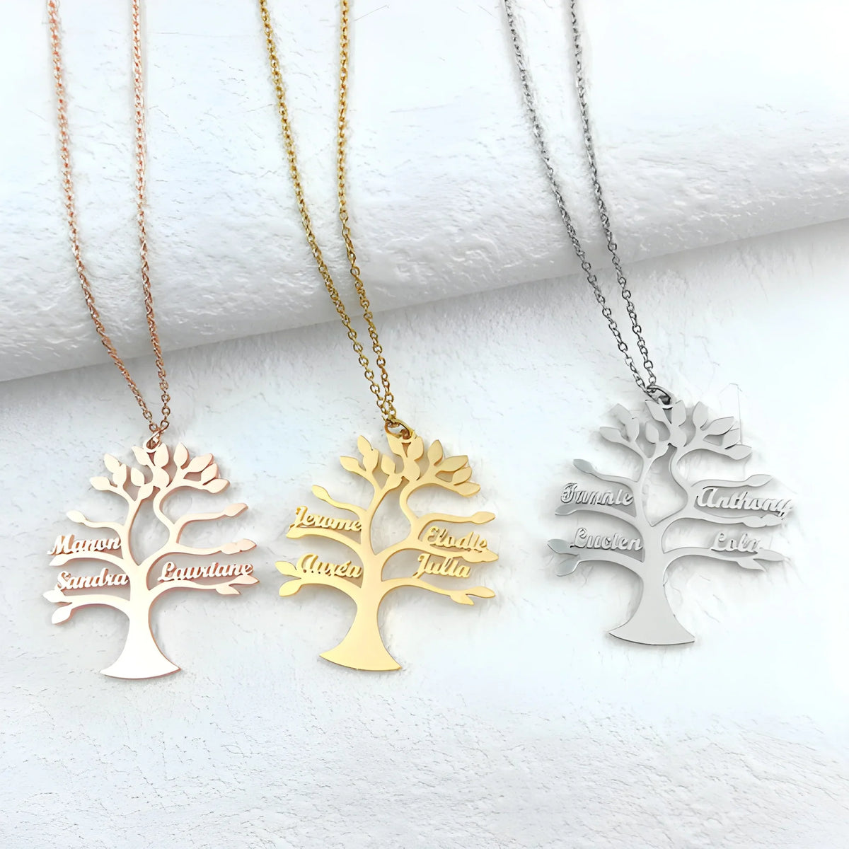 Collar Personalizado Árbol de la Vida con Nombres – Collar Familiar Grabado