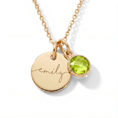 Collar con Nombre y Piedra de Nacimiento