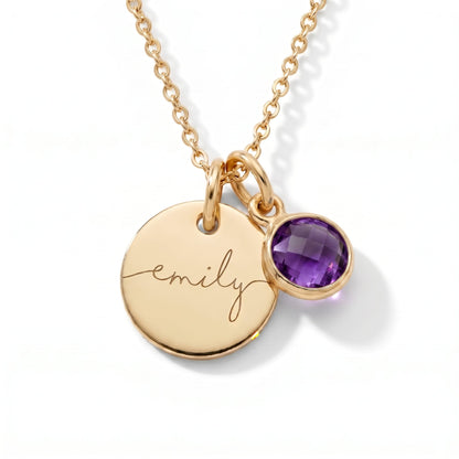 Collar con Nombre y Piedra de Nacimiento