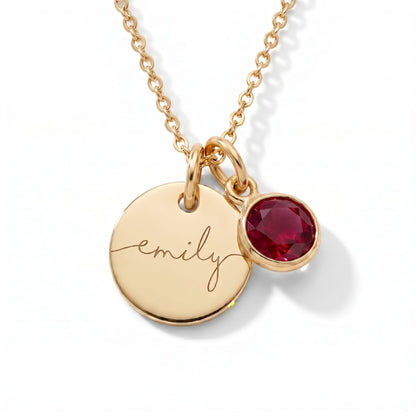 Collar con Nombre y Piedra de Nacimiento