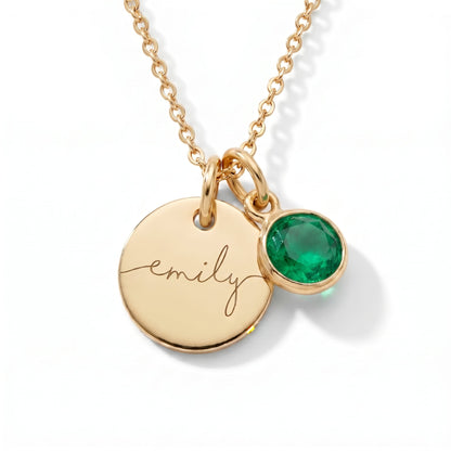 Collar con Nombre y Piedra de Nacimiento