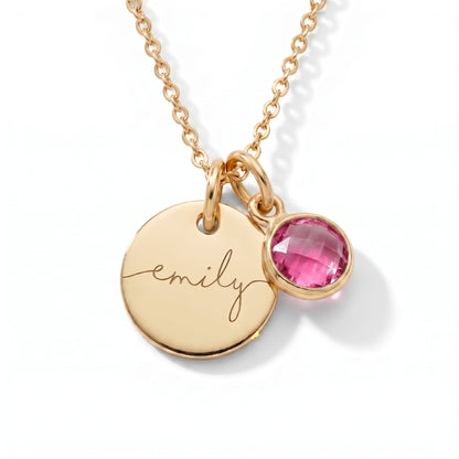Collar con Nombre y Piedra de Nacimiento