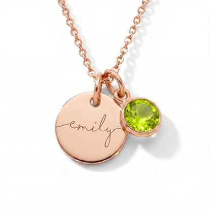 Collar con Nombre y Piedra de Nacimiento
