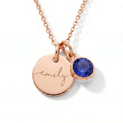 Collar con Nombre y Piedra de Nacimiento