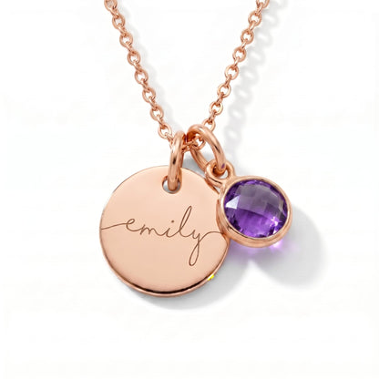 Collar con Nombre y Piedra de Nacimiento