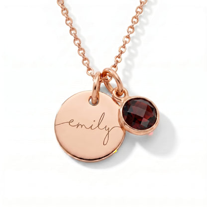 Collar con Nombre y Piedra de Nacimiento