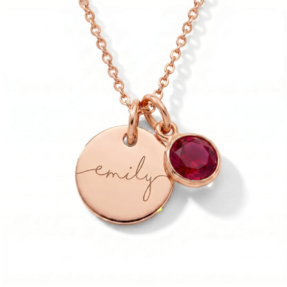 Collar con Nombre y Piedra de Nacimiento