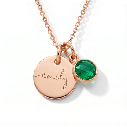 Collar con Nombre y Piedra de Nacimiento