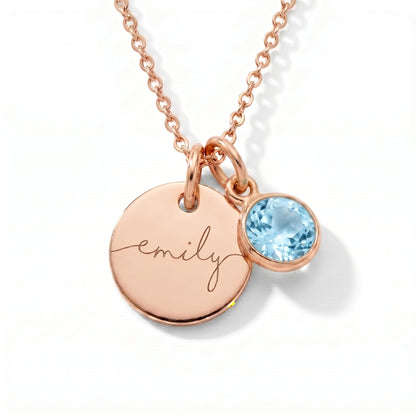 Collar con Nombre y Piedra de Nacimiento