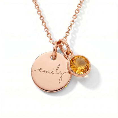 Collar con Nombre y Piedra de Nacimiento