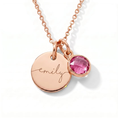 Collar con Nombre y Piedra de Nacimiento