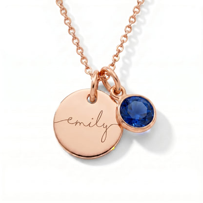 Collar con Nombre y Piedra de Nacimiento