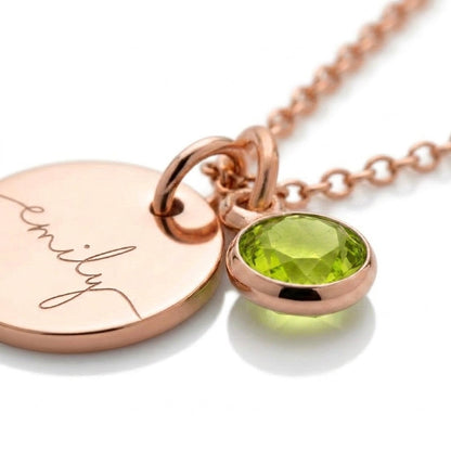 Collar con Nombre y Piedra de Nacimiento