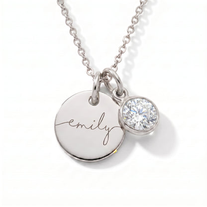Collar con Nombre y Piedra de Nacimiento