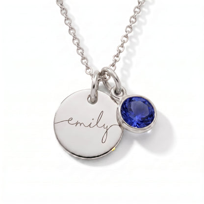 Collar con Nombre y Piedra de Nacimiento