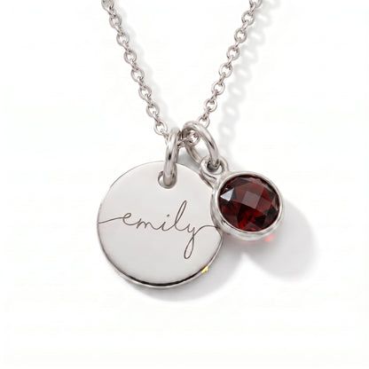 Collar con Nombre y Piedra de Nacimiento