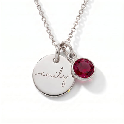 Collar con Nombre y Piedra de Nacimiento