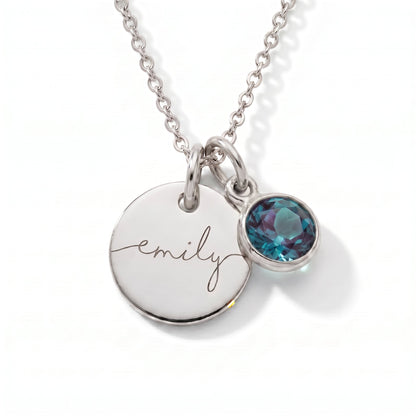 Collar con Nombre y Piedra de Nacimiento