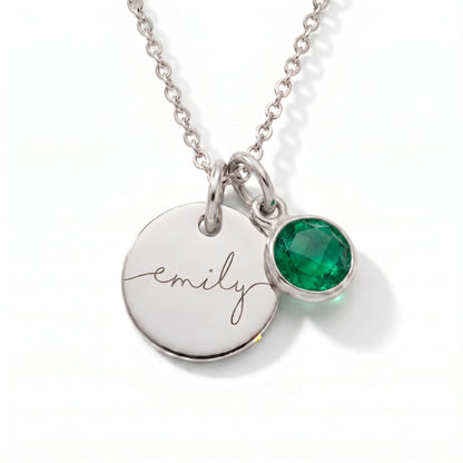 Collar con Nombre y Piedra de Nacimiento