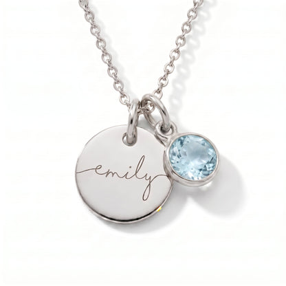 Collar con Nombre y Piedra de Nacimiento
