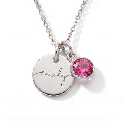 Collar con Nombre y Piedra de Nacimiento