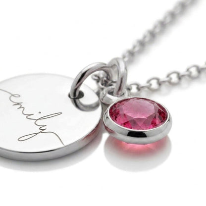 Collar con Nombre y Piedra de Nacimiento