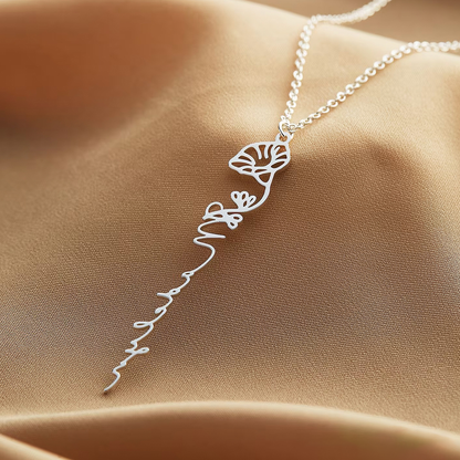 Collar con Nombre y Flor de Nacimiento