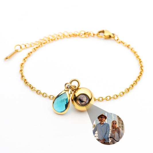 Pulsera de Foto con Piedra de Nacimiento