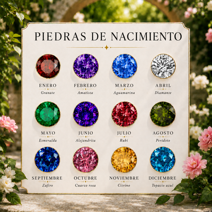 Anillo de Corazón con Dos Piedras de Nacimiento
